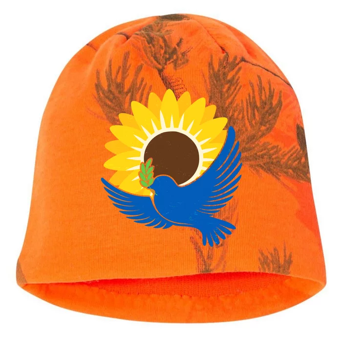 Sunflower Peace Dove Stand With Ukraine End The War Kati - Camo Knit Beanie