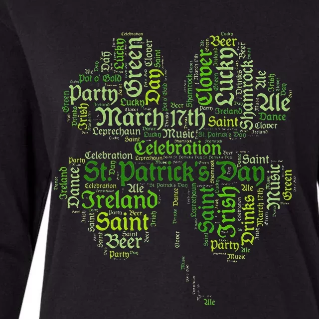 Saint Patrick's Day March 17 Pot Of Gold, Party Shenanigans Womens Cotton Relaxed Long Sleeve T-Shirt