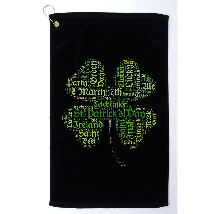 Saint Patrick's Day March 17 Pot Of Gold, Party Shenanigans Platinum Collection Golf Towel