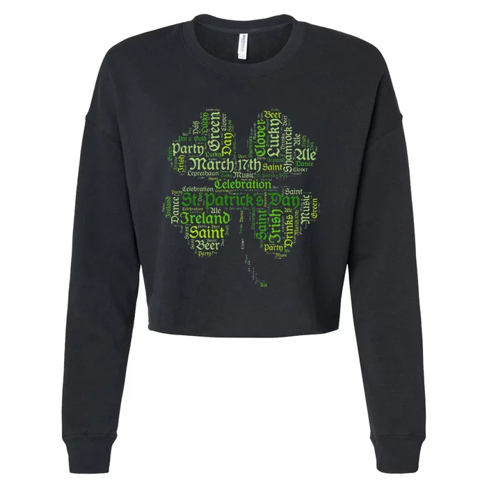 Saint Patrick's Day March 17 Pot Of Gold, Party Shenanigans Cropped Pullover Crew