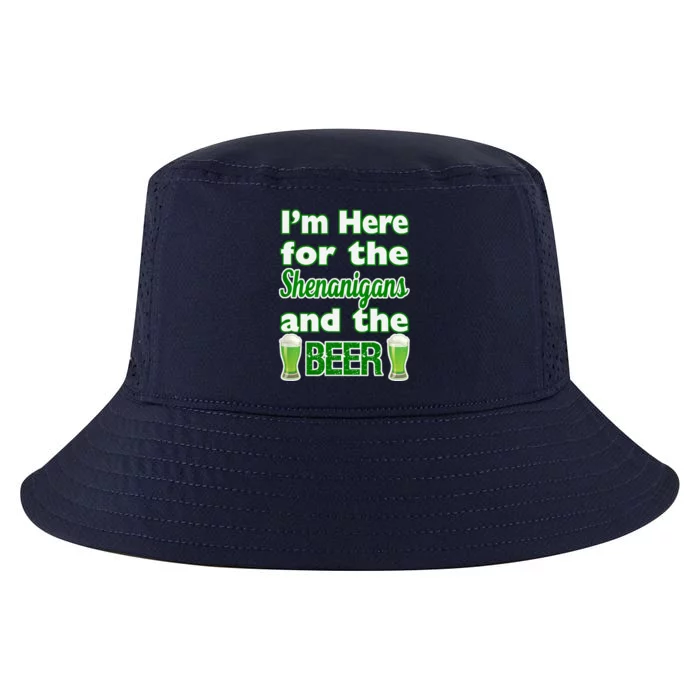 St. Patrick's Day I'm Here for Shenanigans and Beer Design Cool Comfort Performance Bucket Hat