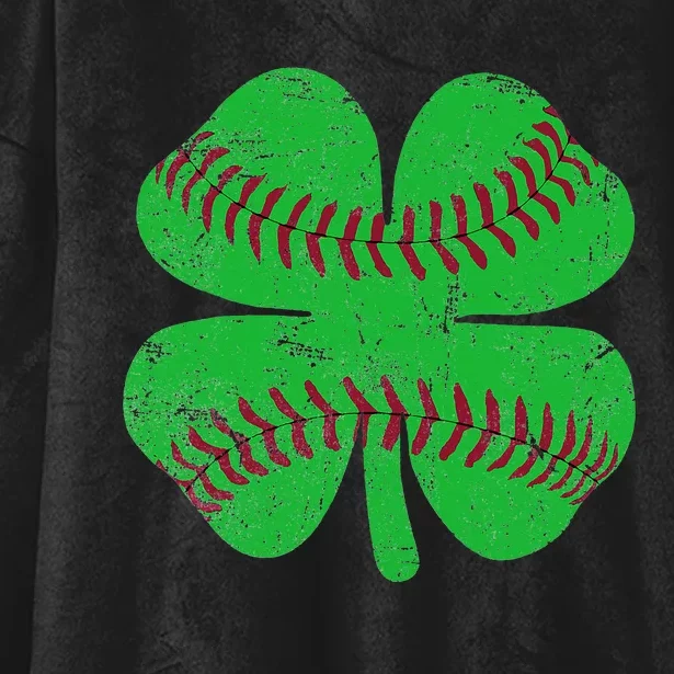 St Patricks Day Shamrock Baseball Saint Paddy's Hooded Wearable Blanket