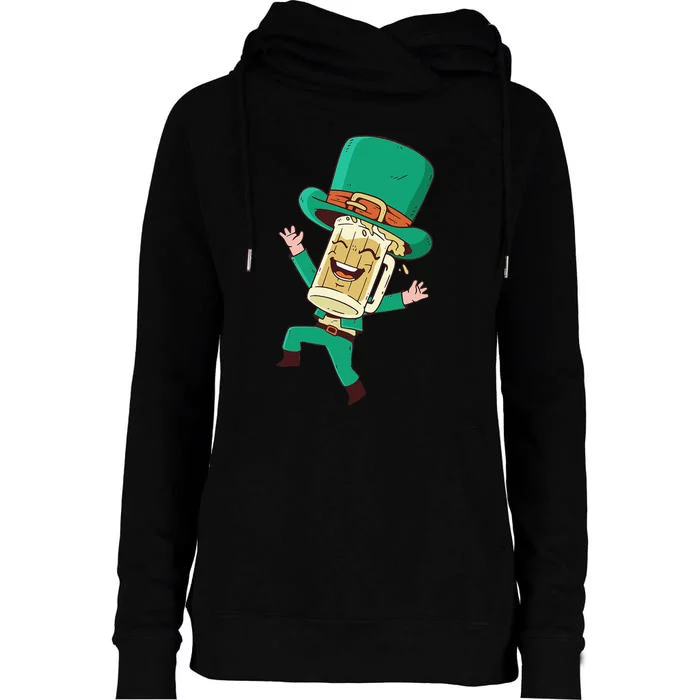 St Patrick's Day St Irish Beer Whiskey Shamrock Womens Funnel Neck Pullover Hood