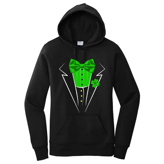 Saint Patrick's Day Irish Funny Tuxedo Costume Pub Women's Pullover Hoodie