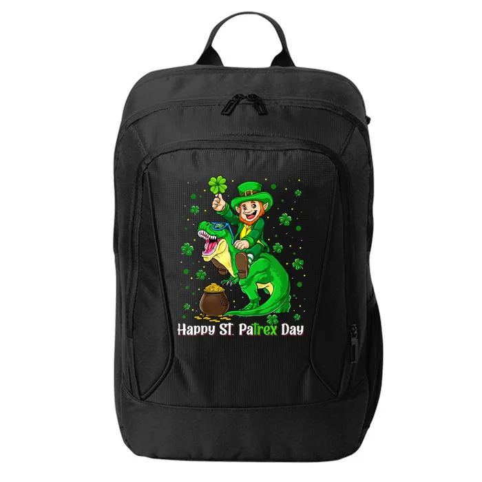 St Patricks Day Leprechaun Riding Dino T Rex City Backpack