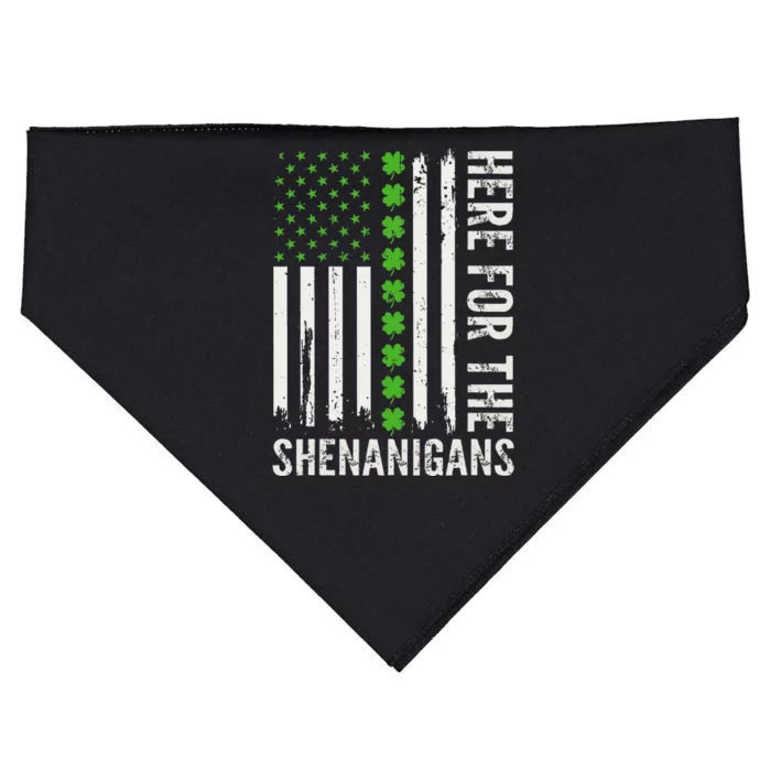 St Patricks Day Here For The Shenanigans St Patricks Day USA-Made Doggie Bandana