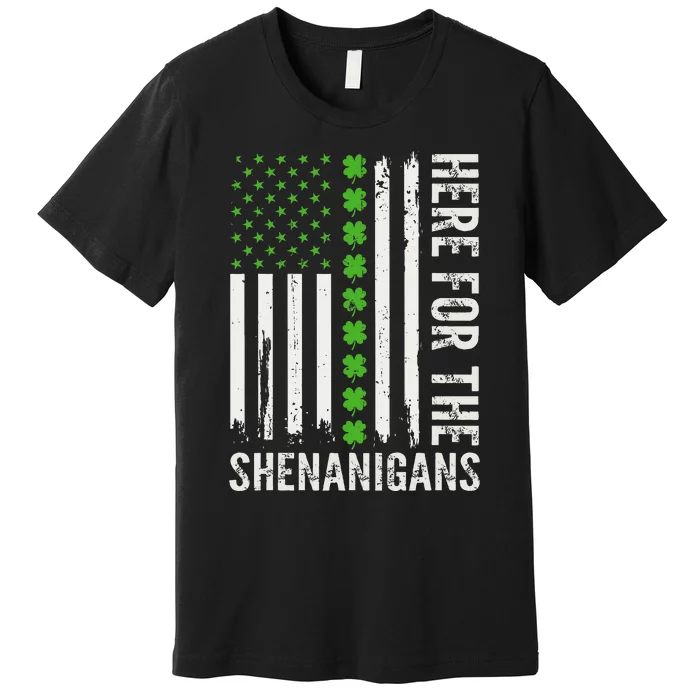 St Patricks Day Here For The Shenanigans St Patricks Day Premium T-Shirt