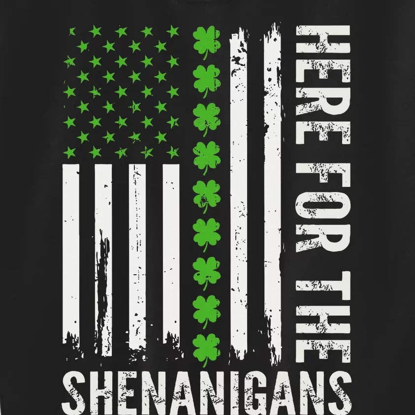 St Patricks Day Here For The Shenanigans St Patricks Day Kids Sweatshirt