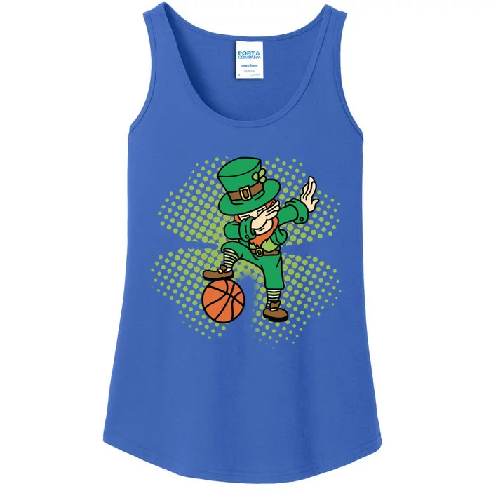 St Patricks Day Dabbing Leprechaun Lucky Clover Basketball Gift Ladies Essential Tank