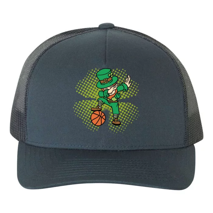 St Patricks Day Dabbing Leprechaun Lucky Clover Basketball Gift Yupoong Adult 5-Panel Trucker Hat