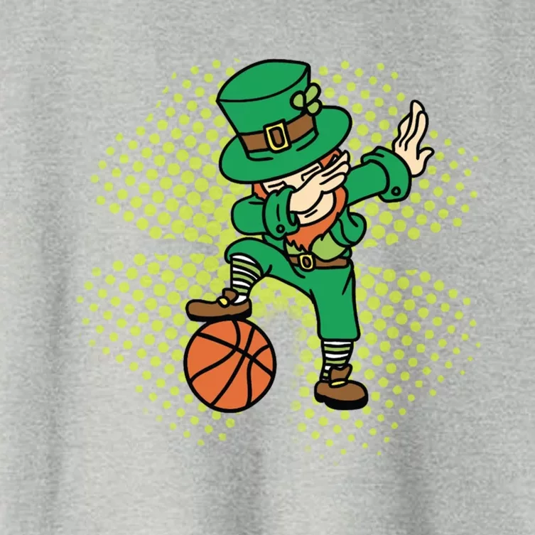 St Patricks Day Dabbing Leprechaun Lucky Clover Basketball Gift Women's Crop Top Tee