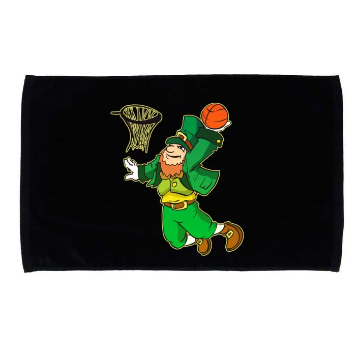 Saint Patrick's Day Leprechaun Basketball Dunk Meaningful Gift Microfiber Hand Towel