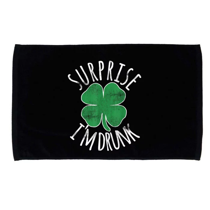 St. Patricks Day Surprise Im Drunk Shamrock Funny Drinking Beer Gift Microfiber Hand Towel