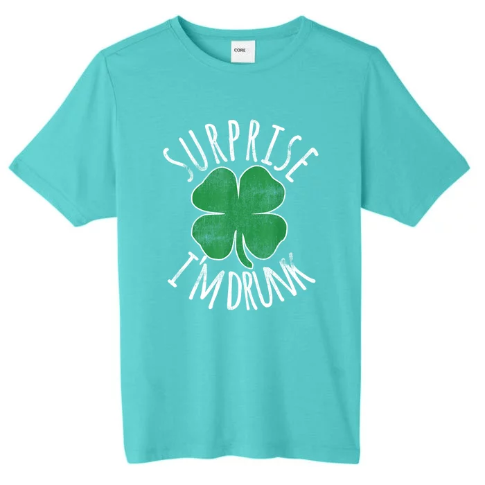 St. Patricks Day Surprise Im Drunk Shamrock Funny Drinking Beer Gift ChromaSoft Performance T-Shirt