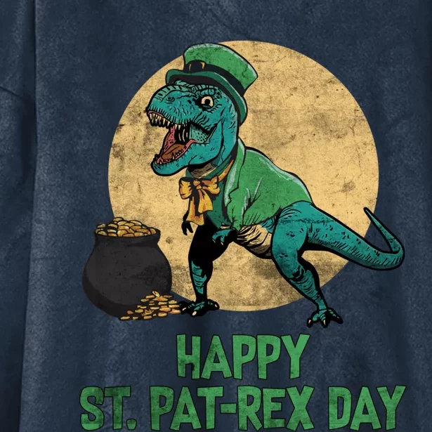 St Patrick's Day Happy St Patgreat Giftrex Day Tgreat Giftrex Dinosaur Gift Hooded Wearable Blanket