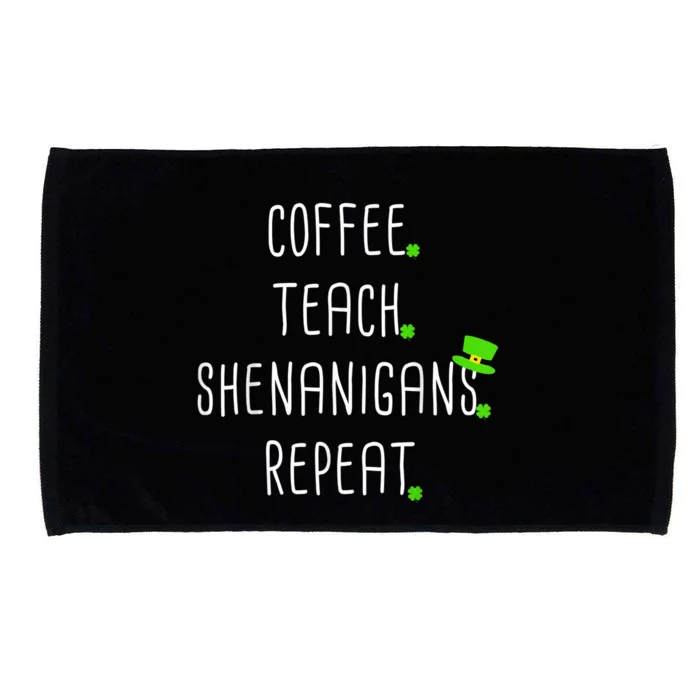 St Patricks Day Teachers Design For Teacher Who Loves Coffee Microfiber Hand Towel