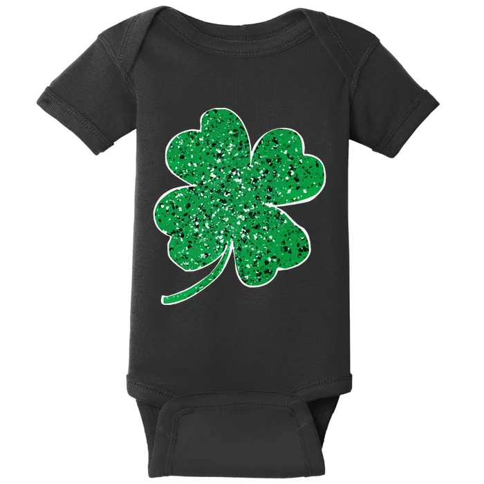 Saint Patrick's Day Shamrock Leopard Clover Green Baby Bodysuit