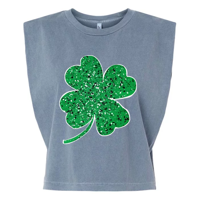 Saint Patrick's Day Shamrock Leopard Clover Green Garment-Dyed Women's Muscle Tee