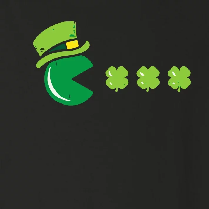 St Patricks Day Eating Shamrock Retro Gamer Toddler Long Sleeve Shirt