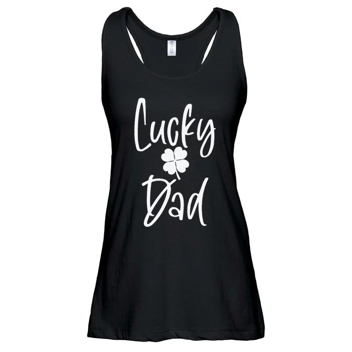 Saint Patrick's Day Shamrock Lucky Dad Father's Day Ladies Essential Flowy Tank