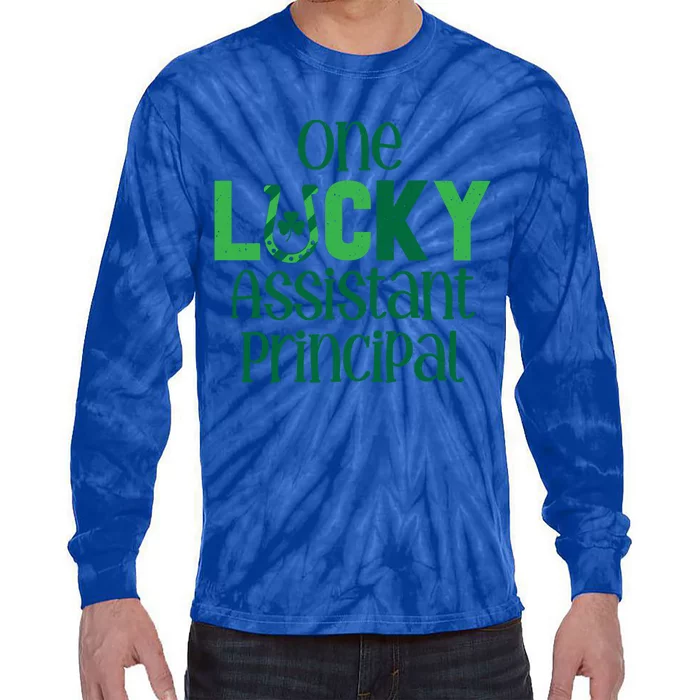 Saint Patricks Day Costumes One Lucky Assistant Principal Cool Gift Tie-Dye Long Sleeve Shirt