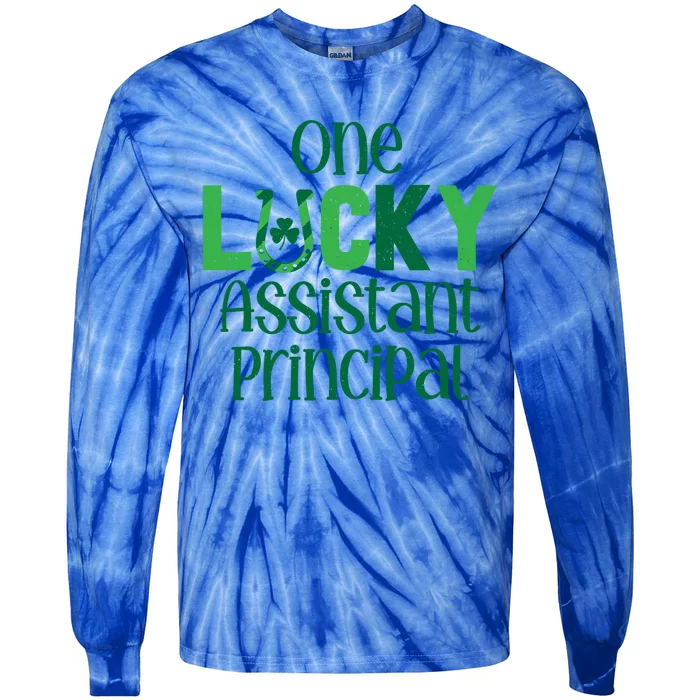 Saint Patricks Day Costumes One Lucky Assistant Principal Cool Gift Tie-Dye Long Sleeve Shirt