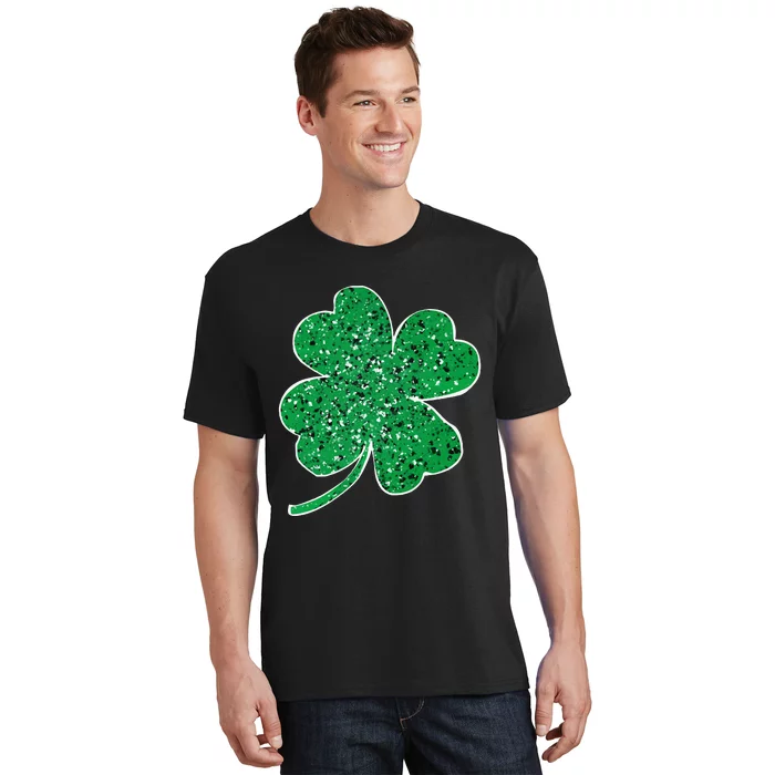 Saint Patrick's Day Shamrock Leopard Clover Green T-Shirt