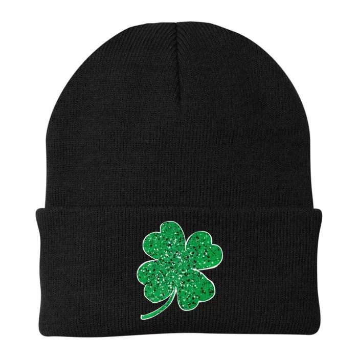 Saint Patrick's Day Shamrock Leopard Clover Green Knit Cap Winter Beanie