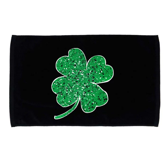 Saint Patrick's Day Shamrock Leopard Clover Green Microfiber Hand Towel