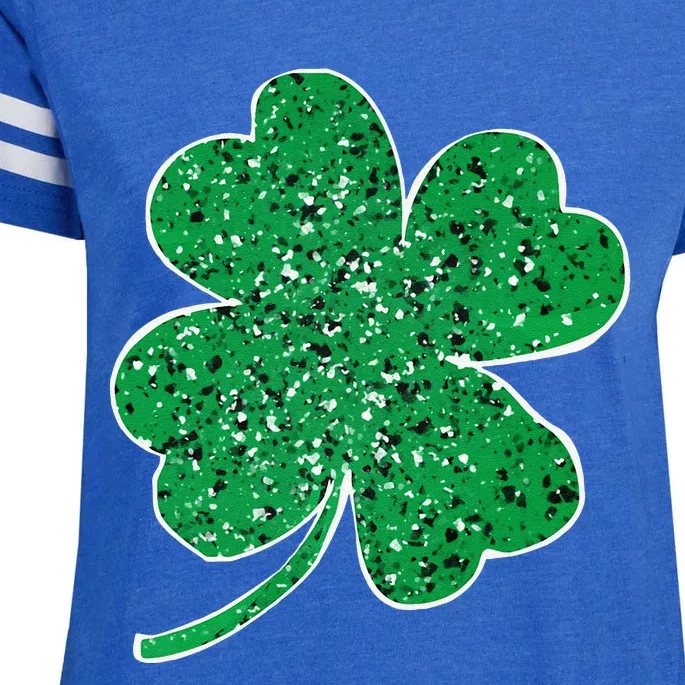 Saint Patrick's Day Shamrock Leopard Clover Green Enza Ladies Jersey Football T-Shirt