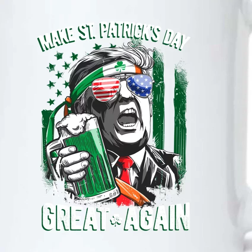 Saint Patricks Day Funny Make Great Again Trump Beer Drinking Mug Gift Black Color Changing Mug