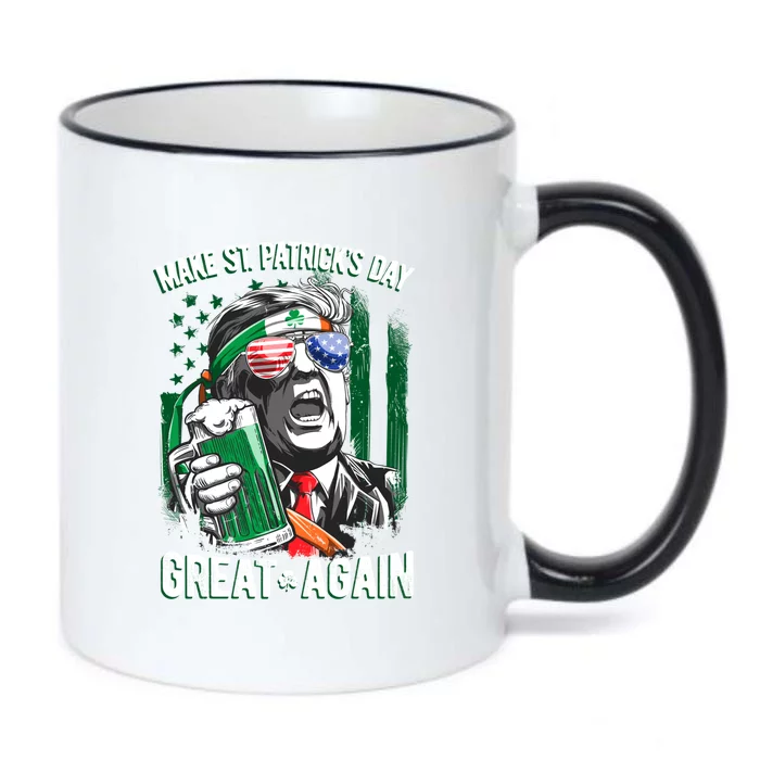 Saint Patricks Day Funny Make Great Again Trump Beer Drinking Mug Gift Black Color Changing Mug