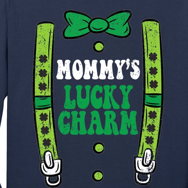 St Patricks Day Boy Mommys Lucky Charm Suspender Long Sleeve Shirt