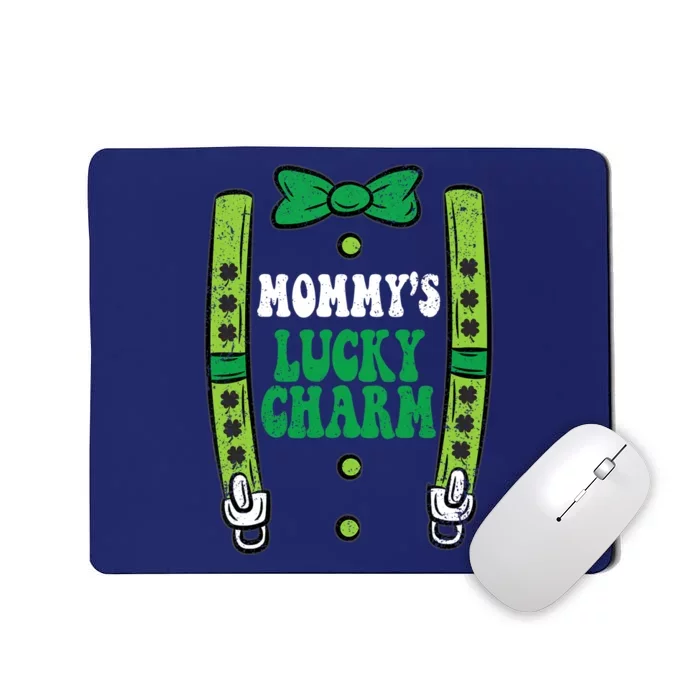 St Patricks Day Boy Mommys Lucky Charm Suspender Mousepad