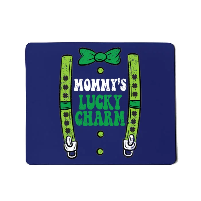 St Patricks Day Boy Mommys Lucky Charm Suspender Mousepad