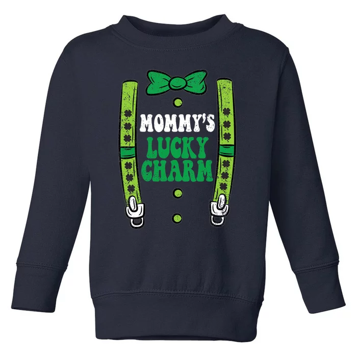 St Patricks Day Boy Mommys Lucky Charm Suspender Toddler Sweatshirt