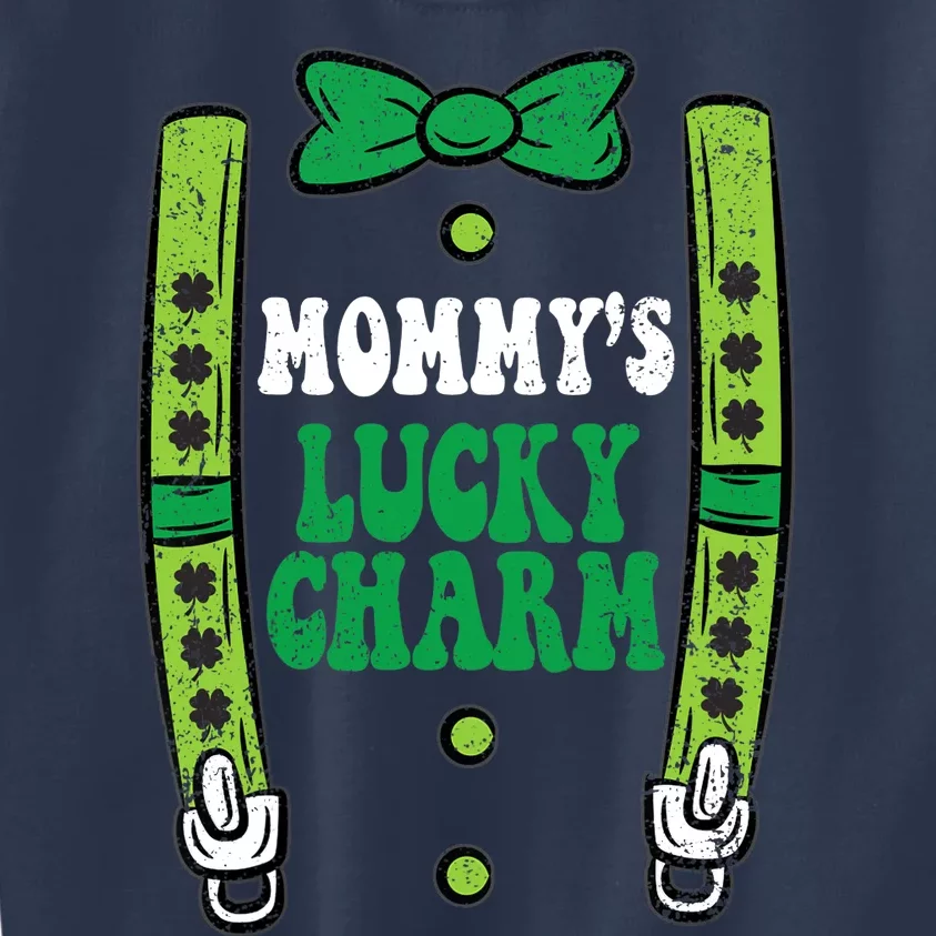 St Patricks Day Boy Mommys Lucky Charm Suspender Kids Sweatshirt