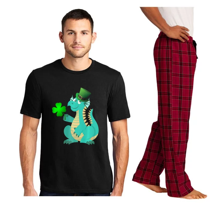 Saint Patricks Day Dragon Green Four Leaf Clover Leprechaun Pajama Set