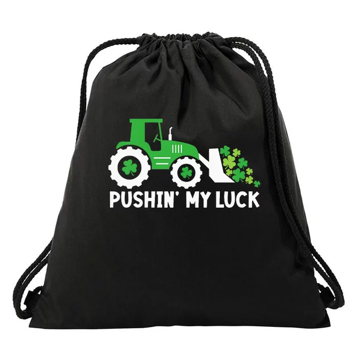 St Patrick's Day Pushing My Luck Monster Truck Drawstring Bag