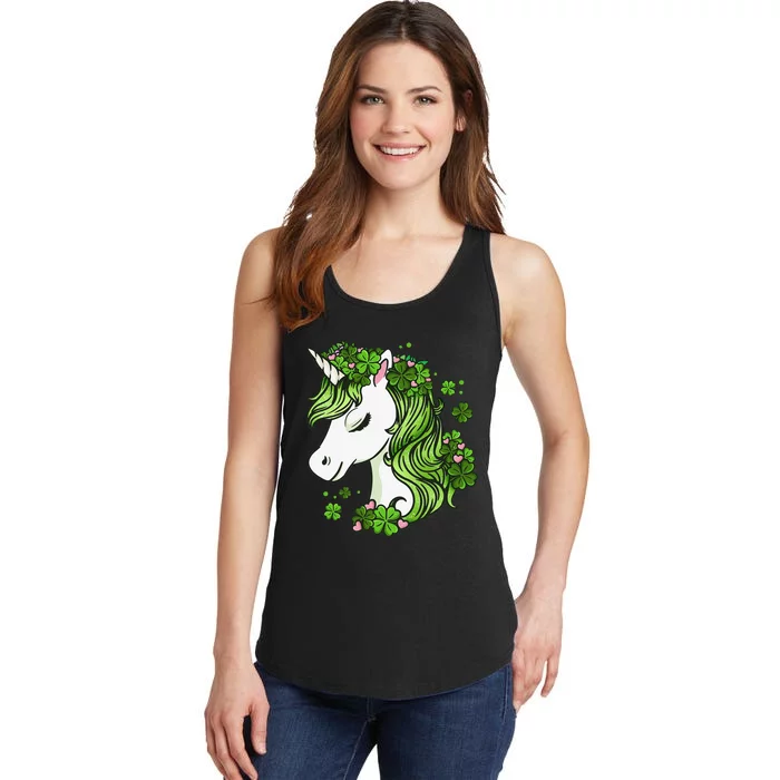 St Patricks Day Unicorn Ladies Essential Tank