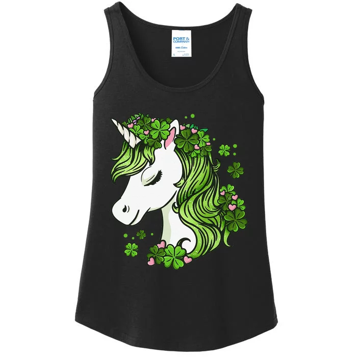 St Patricks Day Unicorn Ladies Essential Tank