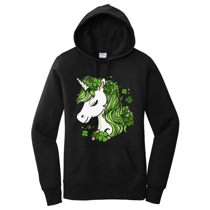 St Patricks Day Unicorn Women's Pullover Hoodie