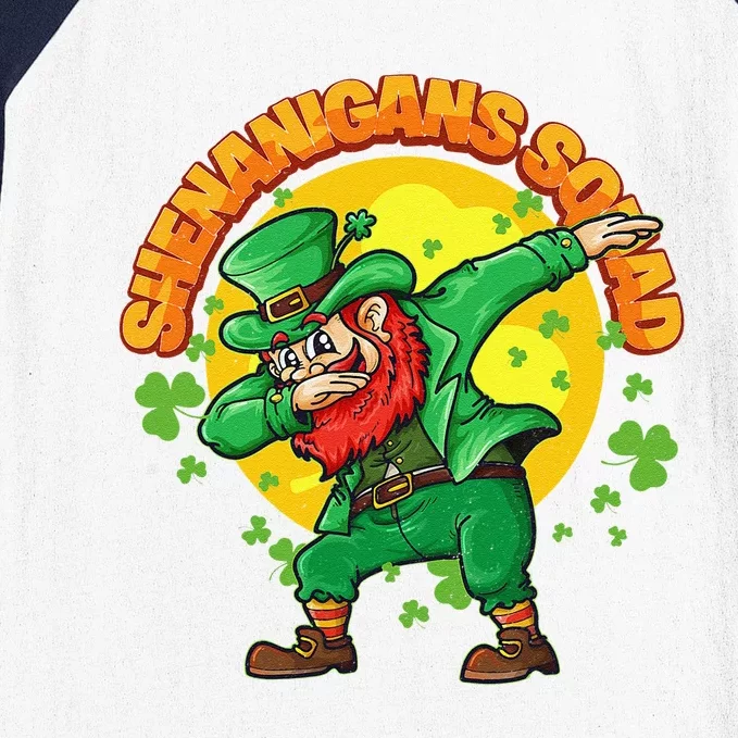 St Patricks Day Dabbing Leprechaun Funny Dab Dance Baseball Sleeve Shirt