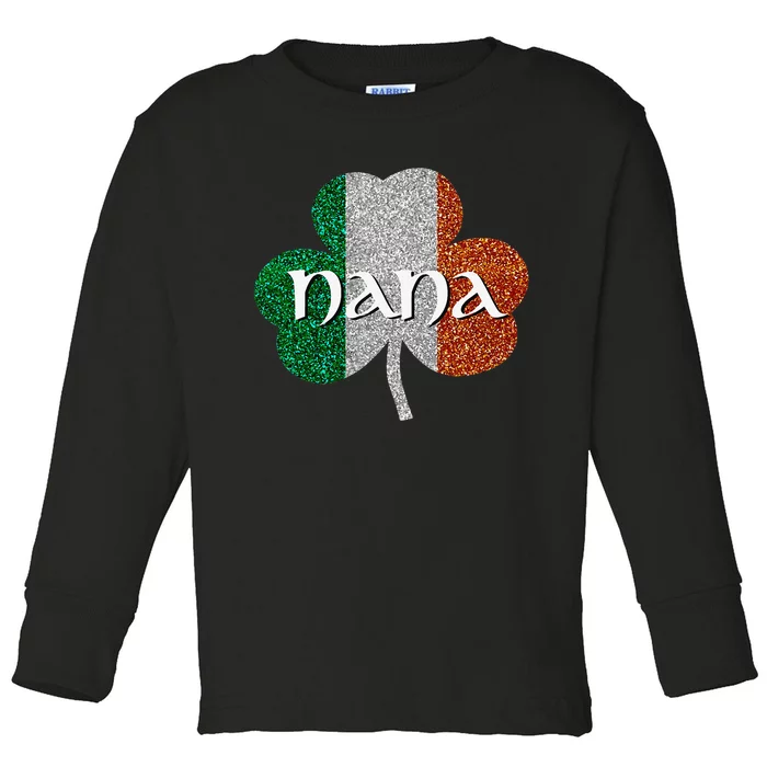 Saint Patrick's Day Nana Tfun Grandmother Gift Toddler Long Sleeve Shirt