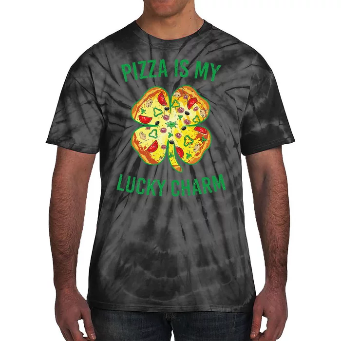 St Patrick's Day Is My Lucky Charm Pizza Shamrock Tie-Dye T-Shirt