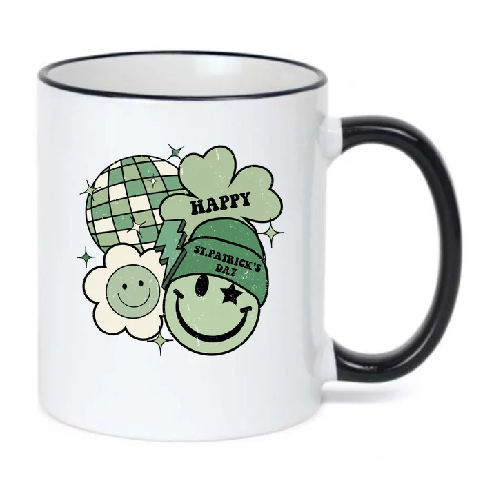 St Patricks Day Retro Smile Disco Party Black Color Changing Mug