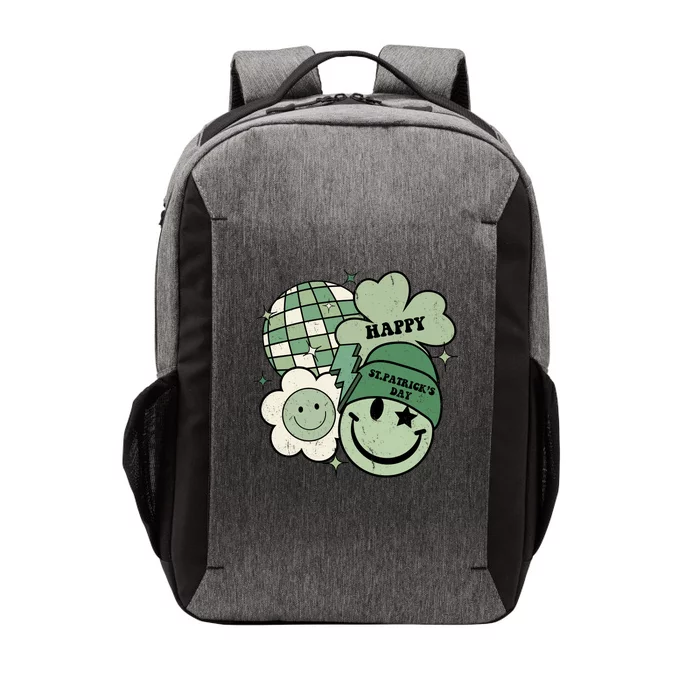 St Patricks Day Retro Smile Disco Party Vector Backpack