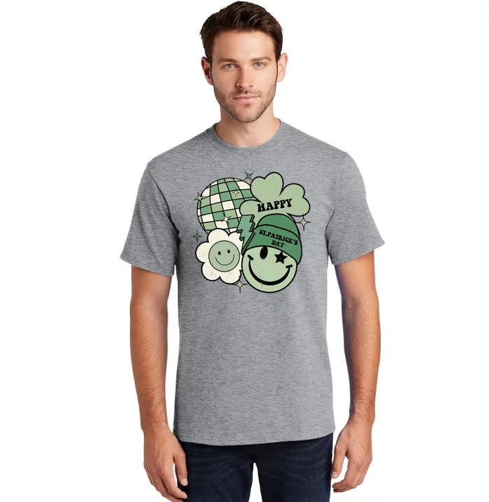 St Patricks Day Retro Smile Disco Party Tall T-Shirt