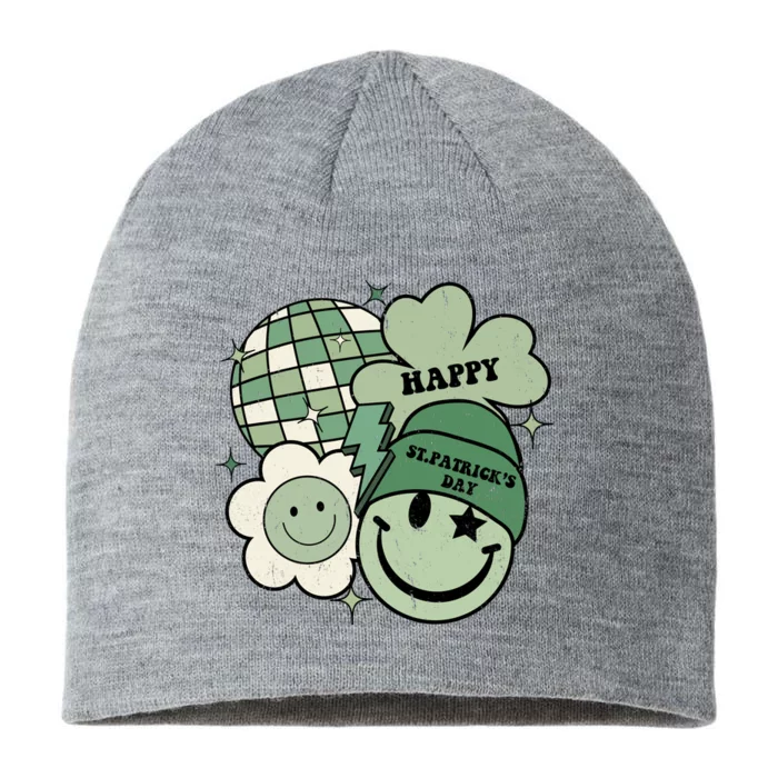 St Patricks Day Retro Smile Disco Party 8 1/2in Sustainable Knit Beanie