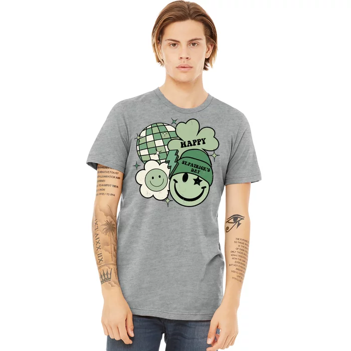 St Patricks Day Retro Smile Disco Party Premium T-Shirt